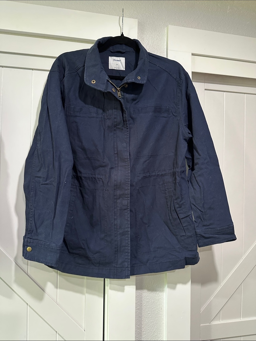 Old Navy Navy Utility Jacket with Snap & Zip Front
